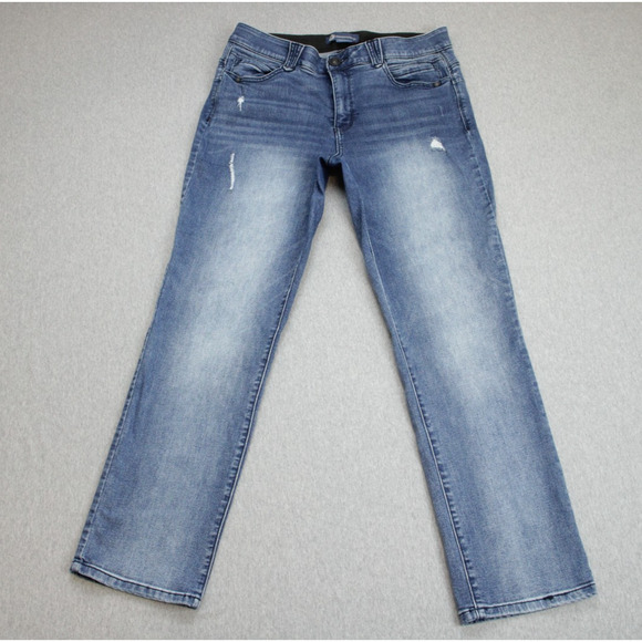 Democracy Jeans Womens Size 14 Blue Cotton Blend Ab Solution Stretch Straight - Picture 1 of 8